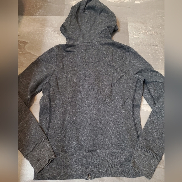 Abercrombie & Fitch zip hoodie. Heathered grey, white. Embroidery. Size L. - Picture 2 of 10
